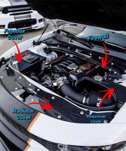 Carbon Fiber 4 Piece Engine Bay Set / Dodge Charger GT, R/T, SRT 392, Hellcat 2015-2022 - American Stanced